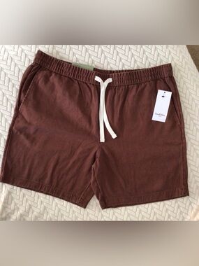 Good fellow & Co Men’s Vintage Drawstring Pull-On Shorts in Brown ~New~